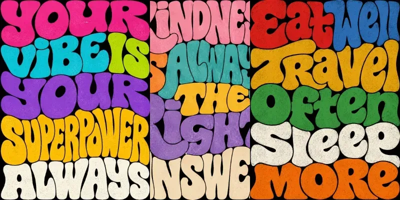 Retro Chunky Lettering Quote Designs generated by undefined