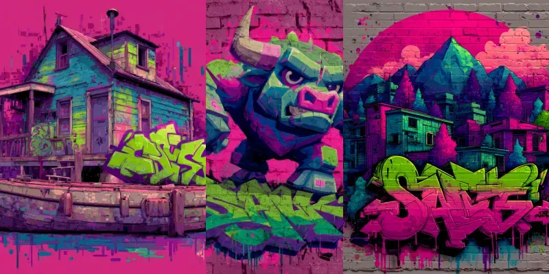 Graffiti Spray Neon Street Pop Art generated by undefined