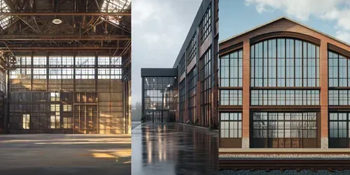 Architecture exposed Steel Frames generated by midjourney