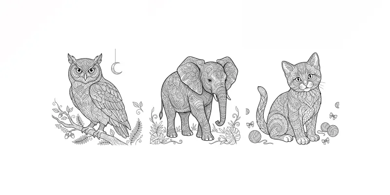 Zentangle Animal Coloring Pages generated by undefined