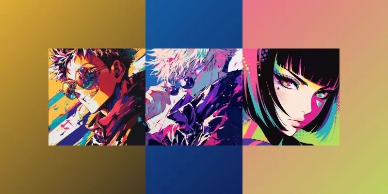 Dynamic Jujutsu Kaisen Pop Art Portraits generated by undefined