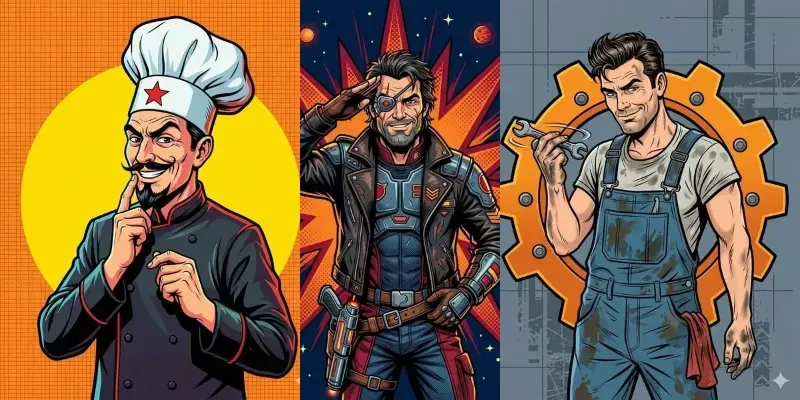 Retro Villain Mascot Vector Illustrations generated by undefined