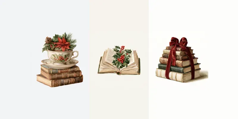 Christmas Book Lover Ornament Cliparts generated by undefined