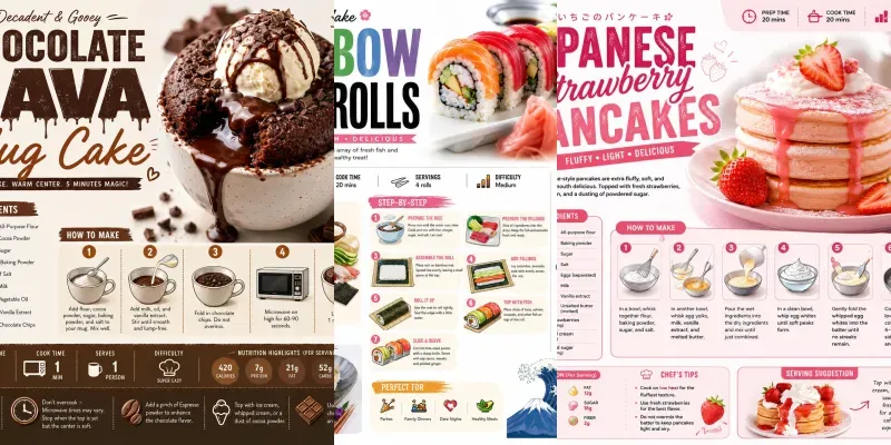 Professional Recipe Infographic Kits generated by undefined