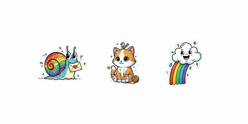 Cute Playful And Colorful Stickers generated by undefined