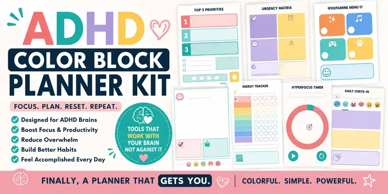 Adhd Color Block Planner Kits generated by undefined