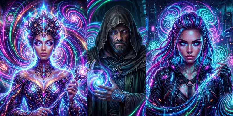 Hypnotic Spiral Character Art generated by undefined