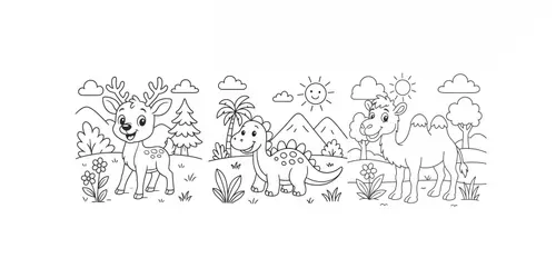 Cartoon Animal Coloring Book Pages generated by chatgpt-image
