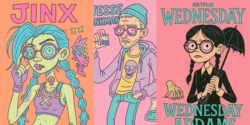 Nerdy Indie Poster Tv Character Series generated by undefined