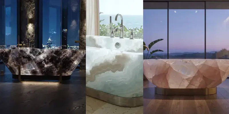 Gemstone Bath Sculpture Interiors generated by undefined