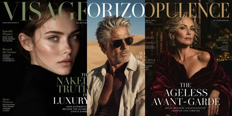 Cinematic Highfashion Magazine Covers generated by undefined