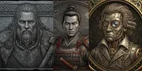 Monetary Icons Engraved Portraits gemini-image prompt mini thumbnail