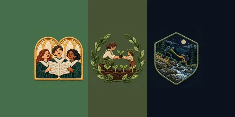 Embroidered Hobby Story Badge Cliparts