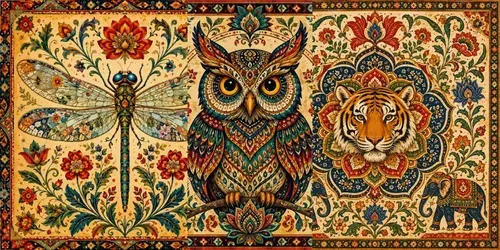 Folk Floral Insect Art generated by chatgpt-image
