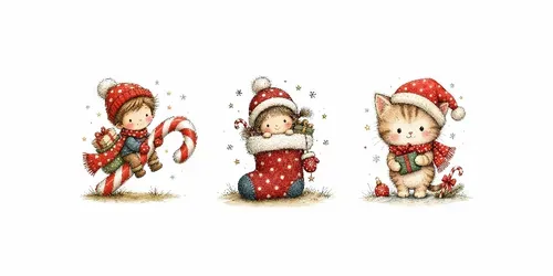 Whimsical Christmas Logo Clipart Sets generated by chatgpt-image