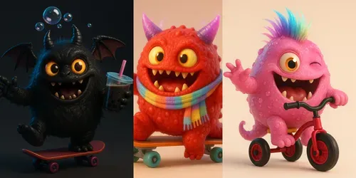 Random Huggable Monsters generated by chatgpt-image