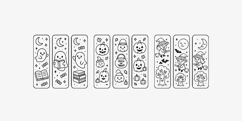 Halloween Bookmarks Cute Spooky generated by undefined