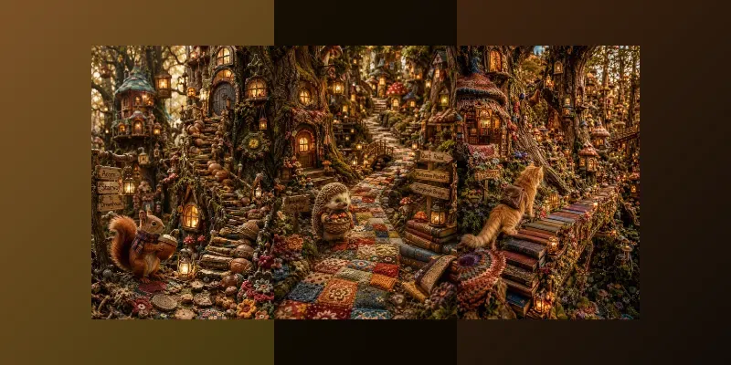 Enchanted Cozy Woodland Villages generated by undefined