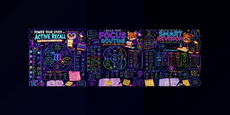 Neon Study Skills Infographics generated by undefined