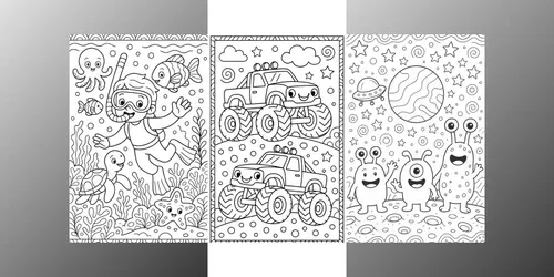 Fun Kids Coloring Pages generated by chatgpt-image