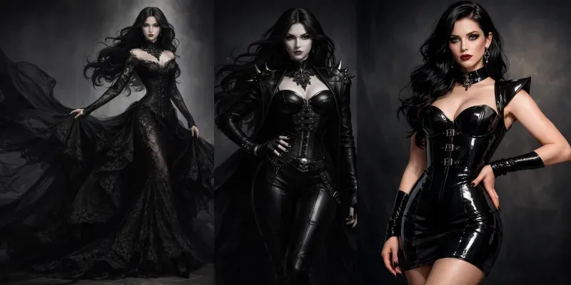 Stylized Gothic Fashion Girls generated by undefined