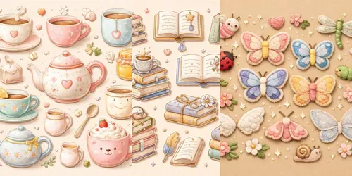 Cozy Embroidered Patch Stickers generated by chatgpt-image