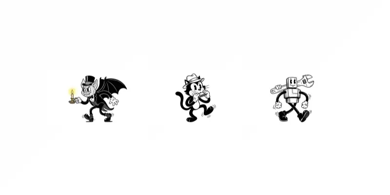 1930s Rubber Hose Cartoons generated by undefined