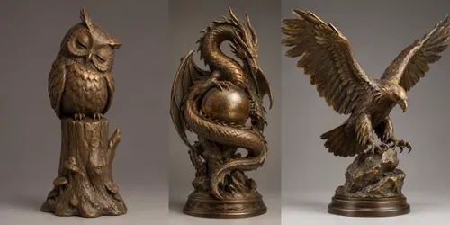 Bronze 3D Character Sculptures generated by chatgpt-image