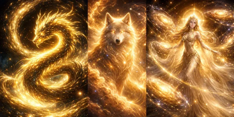 Supernatural Galaxy Golden Cosmics generated by undefined