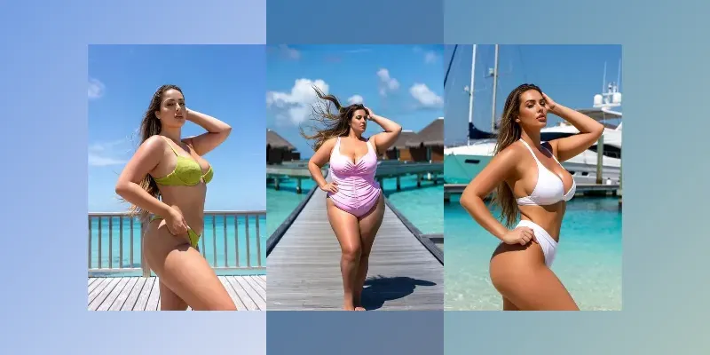 Tropical Curvy Beach Model Portraits generated by undefined