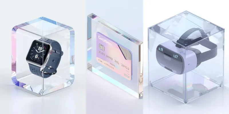 3D Glassmorphic Tech Icons generated by undefined