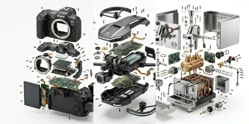Exploded View Product Photos generated by undefined