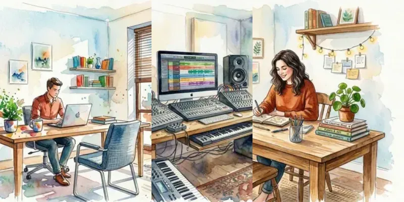 Watercolor Offices And Studios generated by undefined
