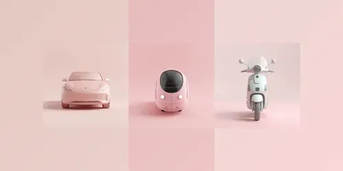 3D Minimalist Clay Cyber Vehicles generated by leonardo