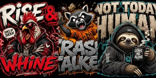 Savage Cartoon Animal Streetwear Tshirts generated by chatgpt-image