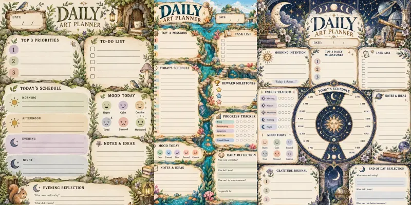 Daily Art Planner Printable Generator