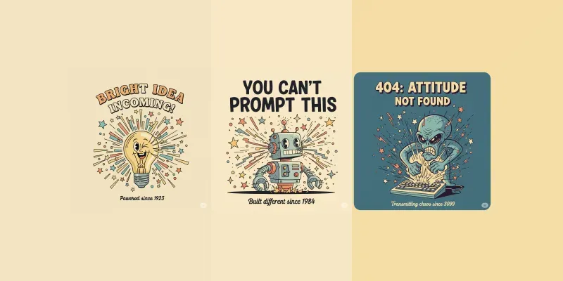 Retro Cartoon Slogan Characters