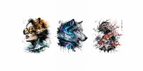 Ink Splash Fusion Portraits generated by chatgpt-image