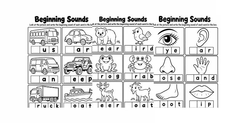 Beginning Sounds Worksheets Preschool
