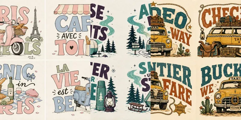 Western Whimsical Typographic Travels generated by undefined