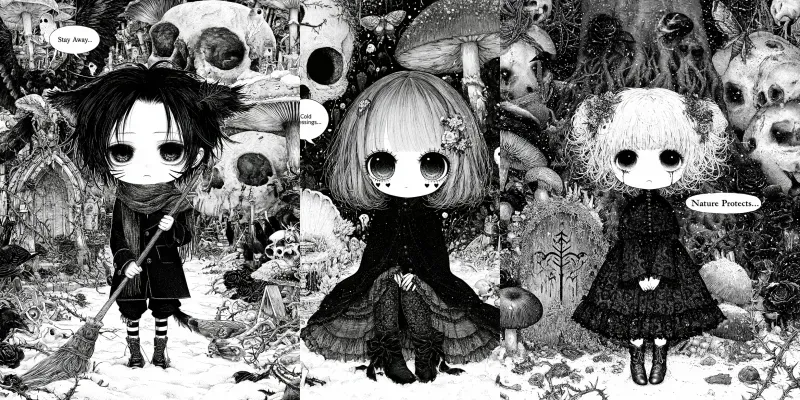 Gothic Grave Forest Children Storybooks generated by undefined