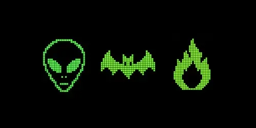 Neon Pixel Skull Icons Packs generated by chatgpt-image