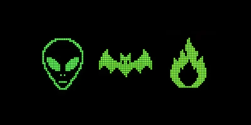 Neon Pixel Skull Icons Packs generated by undefined