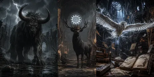 Gothic Relic Beasts generated by chatgpt-image