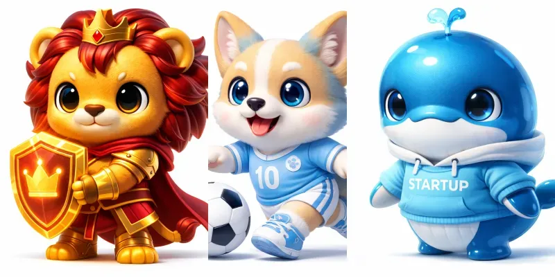 3D Startup Mascot Characters generated by undefined