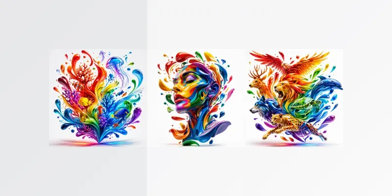 Abstract 3D Floating Digital Art 8K generated by undefined