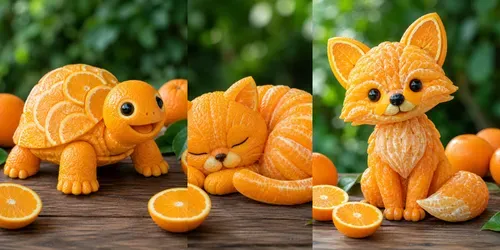 Cute Citrus Animal Sculptures generated by chatgpt-image