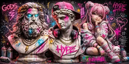 Graffiti Neon Sculptures generated by chatgpt-image