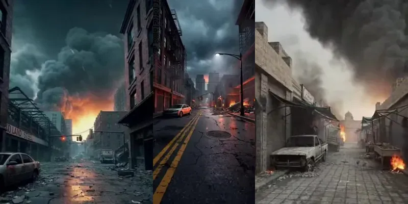 Cinematic Destroyed Cities generated by undefined