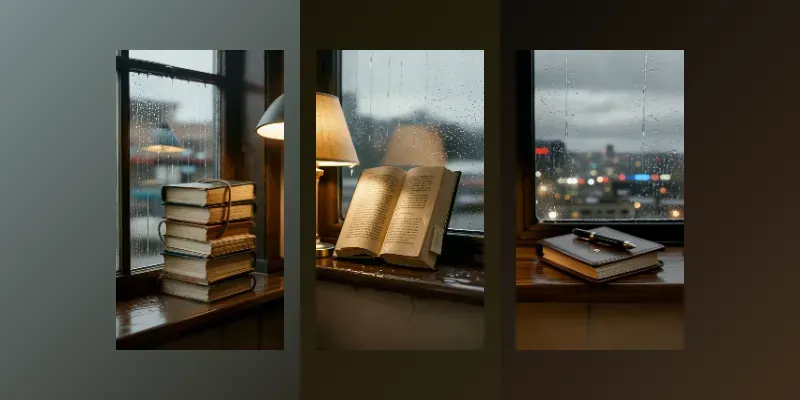 Rainy Window Book Pages Brolls
